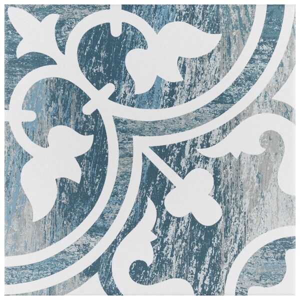 Merola Tile Cassis Arte Blue Day 9.75" x 9.75" Porcelain Floor and Wall Tile