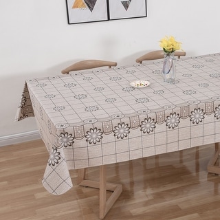 Ray Star PVC Tablecloth With Flannel Backing (Floral)