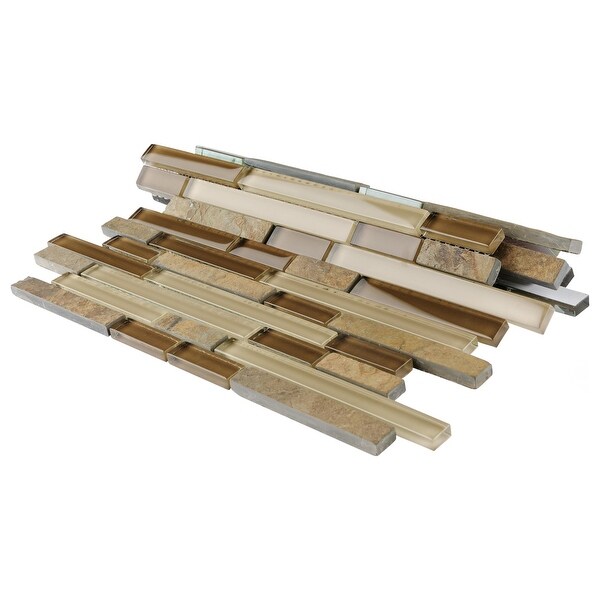 Merola Tile Tessera Piano Brixton 11-3/4" x 11-7/8" Glass Mosaic Tile