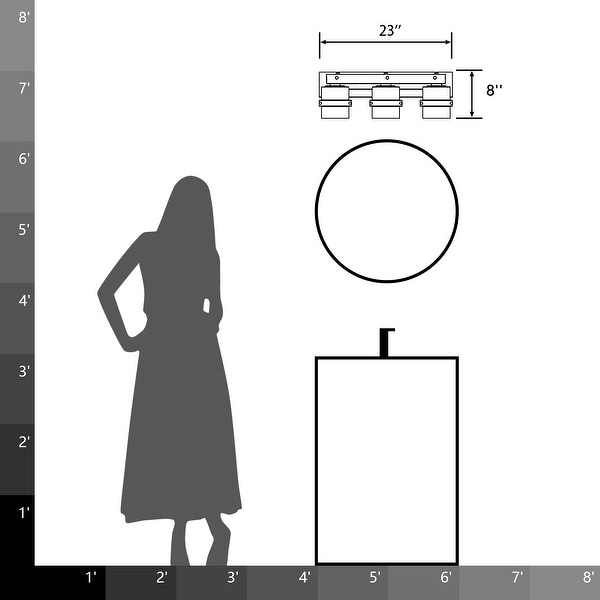 ExBrite Farmhouse 3-lights Bathroom Dimmable Iron Black and Golden Vanity Lights Wall Sconces