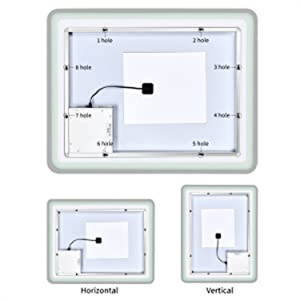 36 x 28 Inch Large Wall Anti-Fog Dimmable LED Bathroom Vanity Makeup Mirror with White/Warm Light
