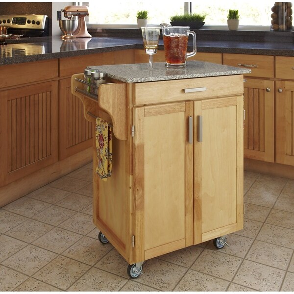 Homestyles Cuisine Cart Brown Wood Kitchen Cart - 33" x 19" x 36"