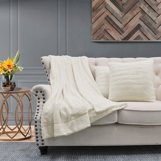 FakeFur Throw & 2 Pillow Shell Combo Set