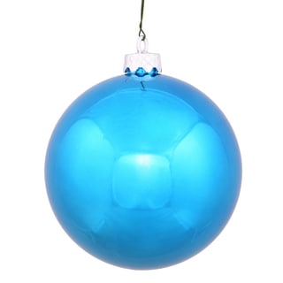 Turquoise Plastic 8-inch Shiny Ball Ornament - 8"