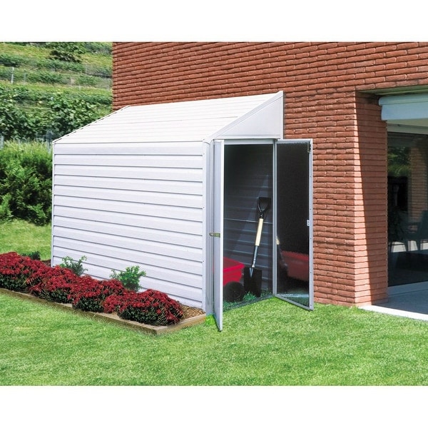 Outdoor Steel 7 x 4-ft Storage Shed with Sloped Roof - 49W x 79.75D x 82H inches