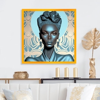 Designart "Retro Haute Couture African American Lady X" African American Framed Art Print