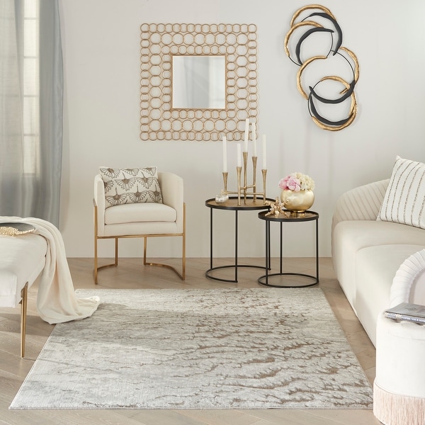 Inspire Me Home Decor Metallic Chic Abstract Area Rug