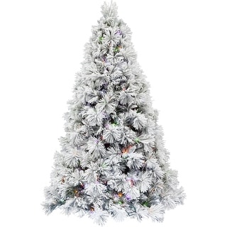 Fraser Hill Farm 7.5-Ft. Sugar Hill Snowy Christmas Tree, Lighting