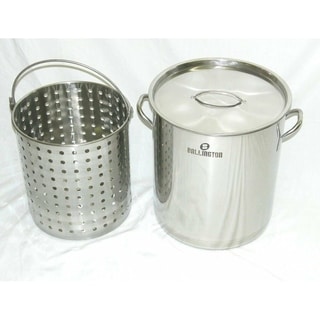 42Qt Stainless Steel Stock Pot with Steamer Basket