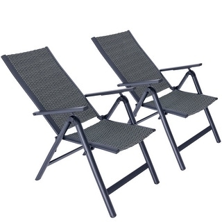 Folding Patio Chairs with Aluminum Frame (set of 2)