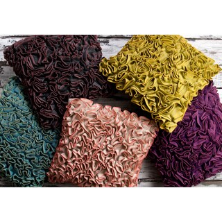 Floral Ambrose Ruffled Feather Down Filled or Poly Filled Decorative Throw Pillow