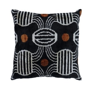 Handmade Modern Throw Pillows With Insert Black Boho Velvet 16x16 in