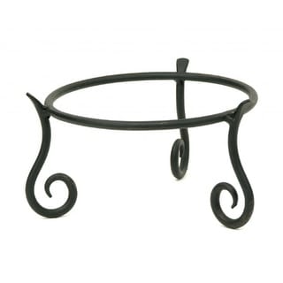 Achla Designs Versatile Short Stand for Planter, Birdbath, Gazing Ball, 9.5 Inch Diameter, Black Powder Coat Finish