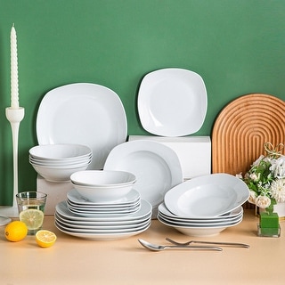 MALACASA Elisa Porcelain Dinnerware Set (Service for 6)