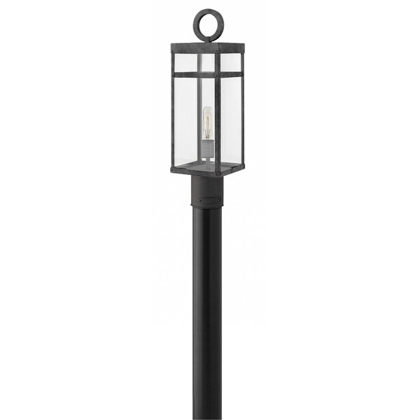 Hinkley Porter 1-Light Outdoor Post Mount in Aged Zinc