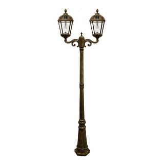 Gama Sonic Royal Bulb Double Head Lamp Post - Weathered Bronze