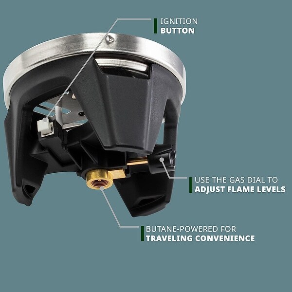 Hike Crew Portable Stove Top & Cooking System with 1L Pot, Compact Camp Stove