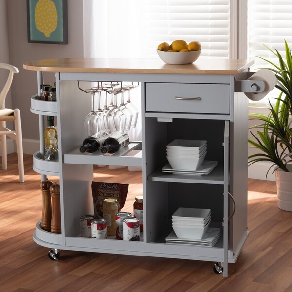 Donnie Coastal and Farmhouse Kitchen Storage Cart