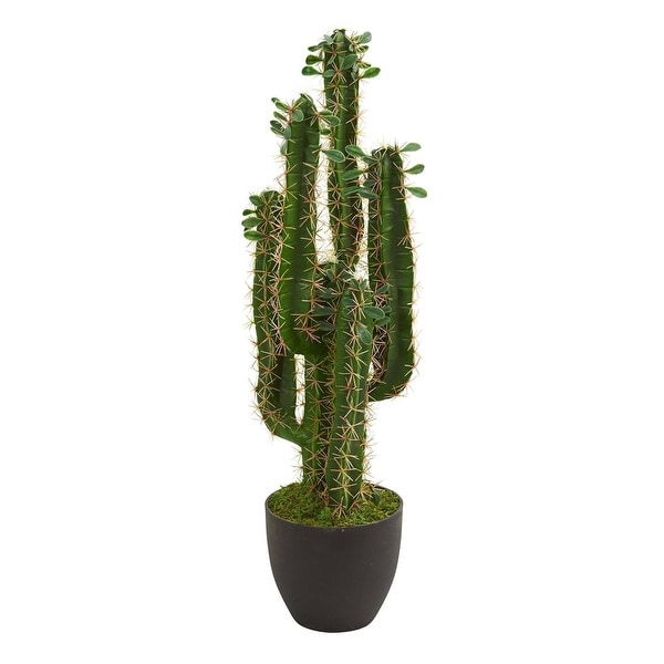 Nearly Natural 2.5' Artificial San Pedro Cactus Plant - h: 2.5 ft. w: 9 in. d: 9 in