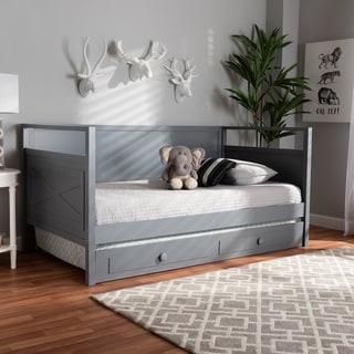 Taylor & Olive Orchid Farmhouse Wood Daybed with Trundle