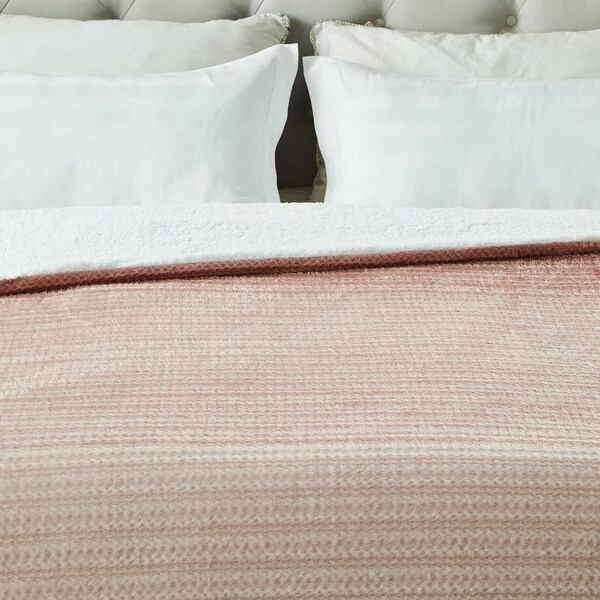 Ulani 60"x70" Flannel Reversible Jacquard Throw