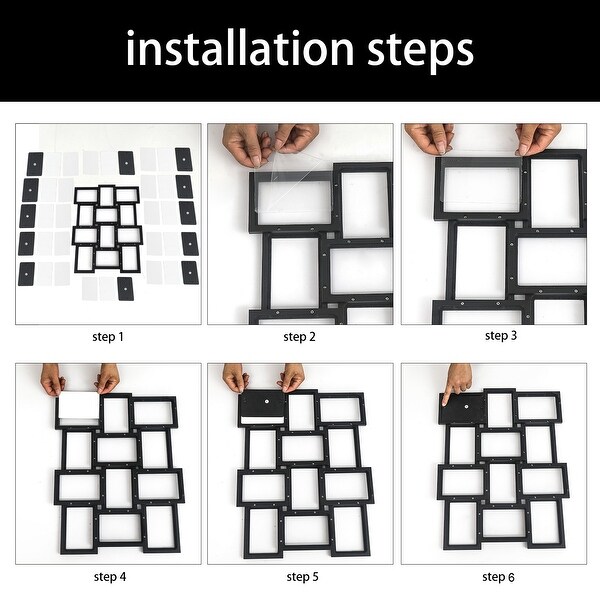 Adeco Black Wood 12-opening Collage Photo Frame