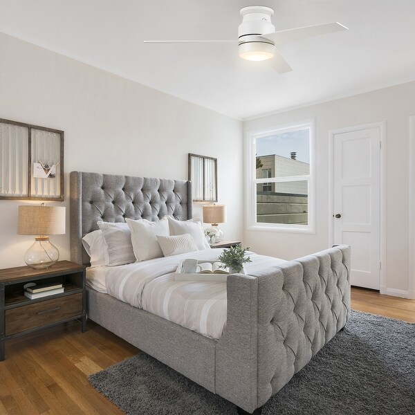 Aurora 52-inch Indoor Smart Ceiling Fan with Wall Control, Light Kit Included, Works with Alexa/Google Home/Siri