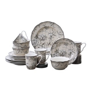 222 Fifth Adelaide 16-Piece Porcelain Dinnerware Set, Antique White