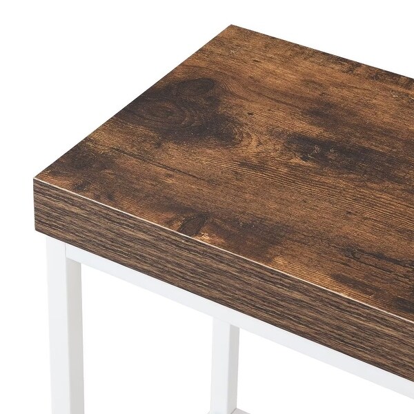 Farmhouse Kitchen Island Set with Drop Leaf and 2 Seatings,Dining Table Set - 50.3" x 29.5" x 36.6"