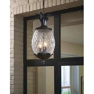 Lanai 3-light Matte Black Outdoor Hanging Pendant