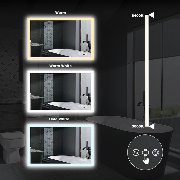 ExBrite 40x24 inch,Anti Fog,LED Bathroom Mirror,Backlit
