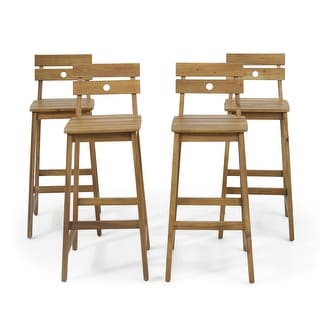 Ashlyn Acacia Wood Barstools (Set of 4) by Christopher Knight Home - 17.00" L x 20.25" W x 40.50" H