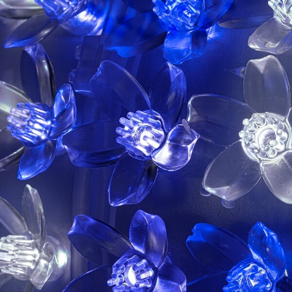 Alpine Corporation 3-Tier Indoor/Outdoor Hanging Christmas Ornaments with Chasing LED Lights - Blue