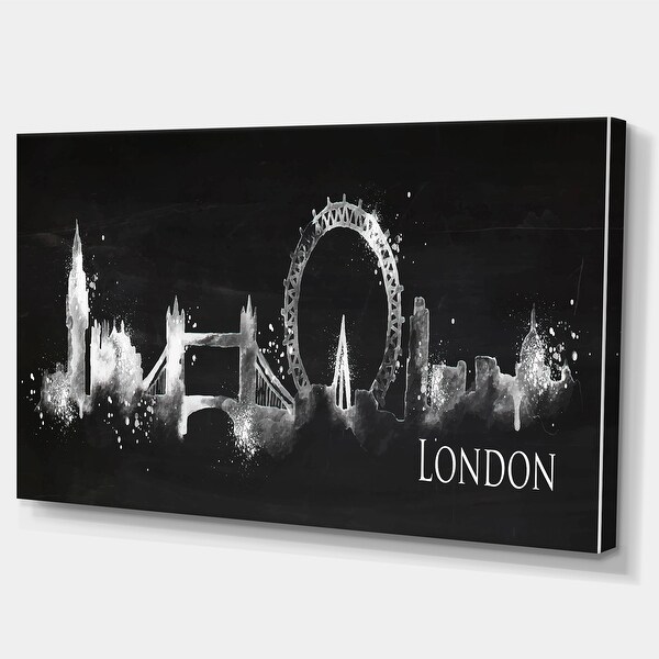 London Dark Silhouette" Cityscape Canvas Print