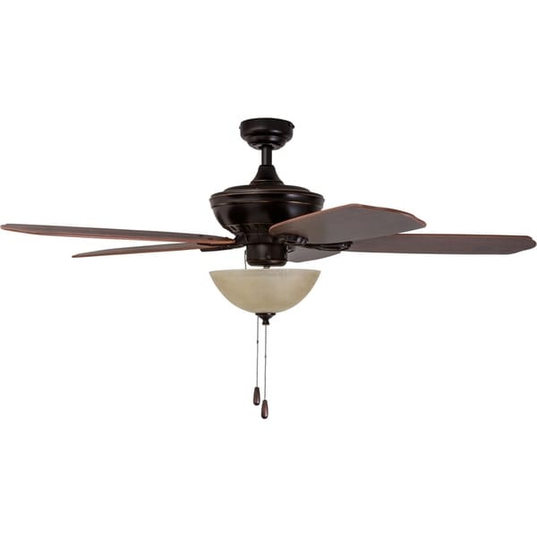 Prominence Home Spring Hollow Ceiling Fan, Reversible Fan Blades, Oil-Rubbed Bronze - 52-inch