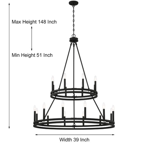 Acroma 20 Light 40In Modern Farmhouse Wagon Wheel Chandelier
