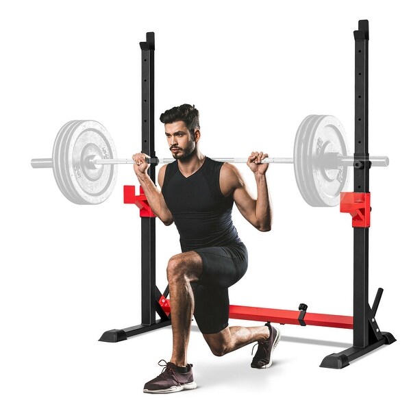 Gymax Adjustable Squat Rack Stand Multi-function Barbell Rack Home Gym - See Details