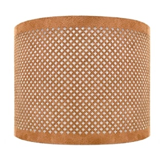 Royal Designs, Inc. Do-It-Yourself "DIY" Faux Leather Stencil Design Uno Drop Hardback Lamp Shade, Light Brown, 10" x 10" x 8.5"