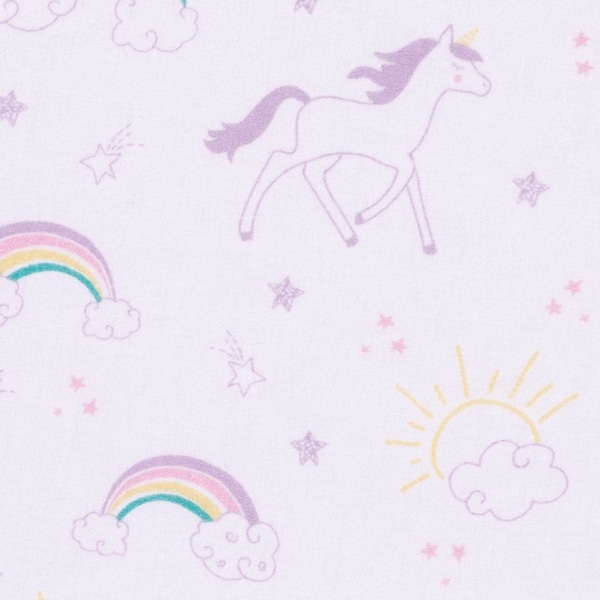 Unicorn Rainbow Deluxe Flannel Fitted Crib Sheet