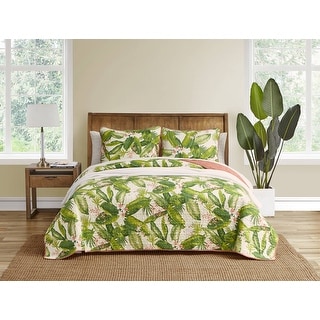 Tommy Bahama Aregada Dock Ecru Cotton Reversible Quilt Set
