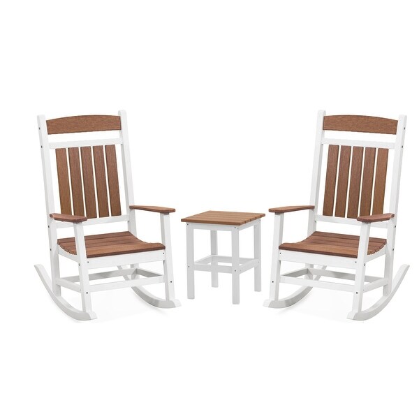 Hawkesbury 3-piece Recycled Plastic Rocking Chair with Side Table Set by Havenside Home