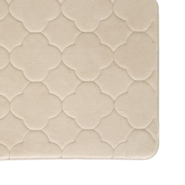 Stephan Roberts Embroidered Memory Foam Mat Bath Rug, 21" x 34"