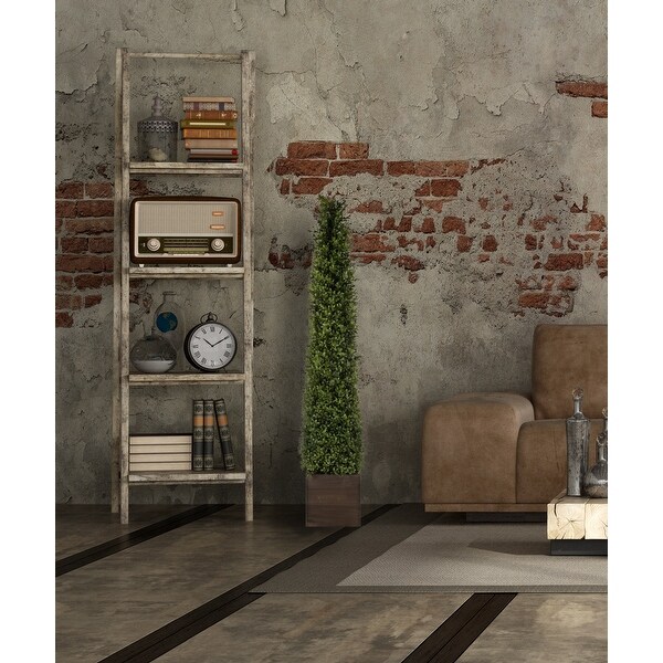 48-inch Regency Spring Boxwood Obelisk Tree in Wood Box - 11" W x 11"D x 48"H