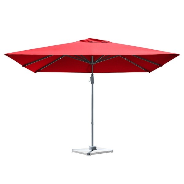Gymax 10FT Square Offset Patio Umbrella Outdoor Aluminum Cantilever