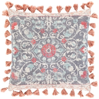 Millie Printed Floral Medallion Cotton Throw Pillow