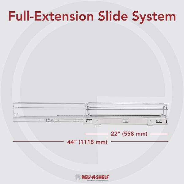 Rev-A-Shelf 5WB1-1222CR-1 12"x22" Single Pull Out Basket (Certified Refurbished)
