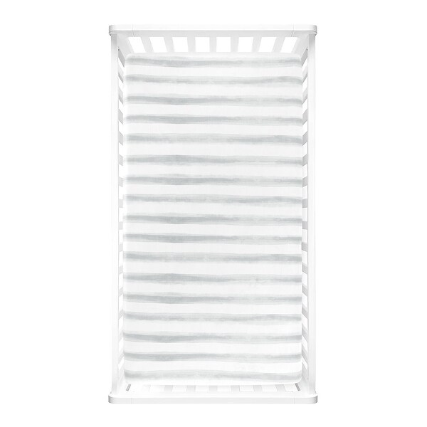 Lush Decor Watercolor Stripe Soft & Plush Fitted Crib Sheet - 52"x 28" x 9"
