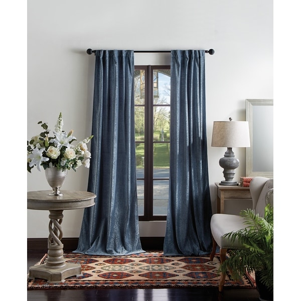 Martha Stewart Naples Chenille Solid Curtains - Panel Pair or Valance