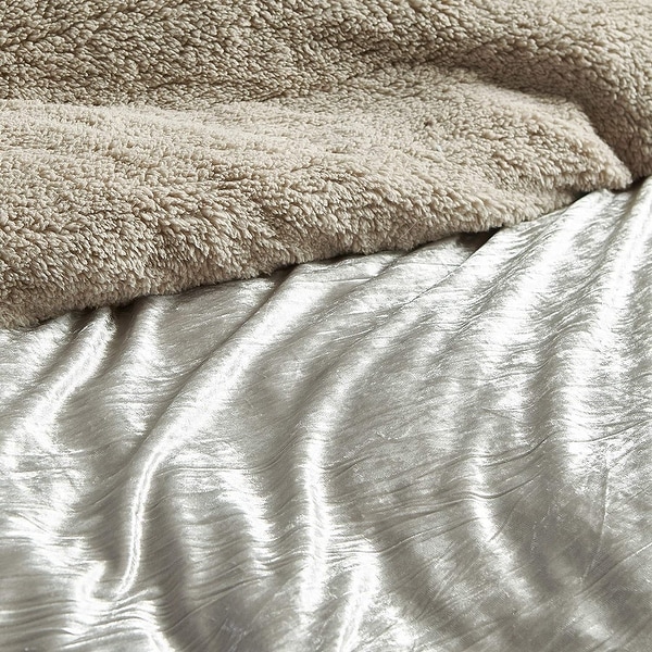 Velvet Crush - Coma Inducer Oversized Duvet Cover Set - Crinkle Iced Almond