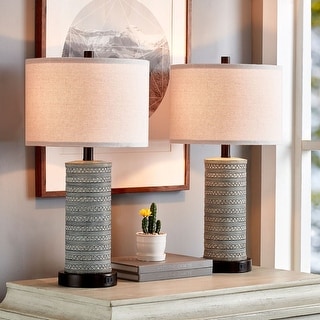 KAWOTI 23� Touch Control Table Lamp Set with USB Ports, Bulbs - W12" * H23"